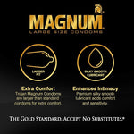 Magnum Ecstasy Large Size Condoms, Black Latex, Lubricated, 10-Count