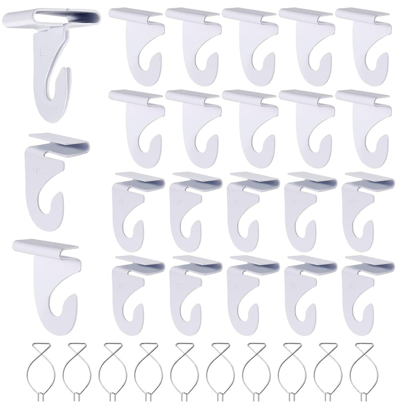 20 Drop Ceiling Hooks For Classrooms & Offices, White Heavy Duty Ceiling Hooks F