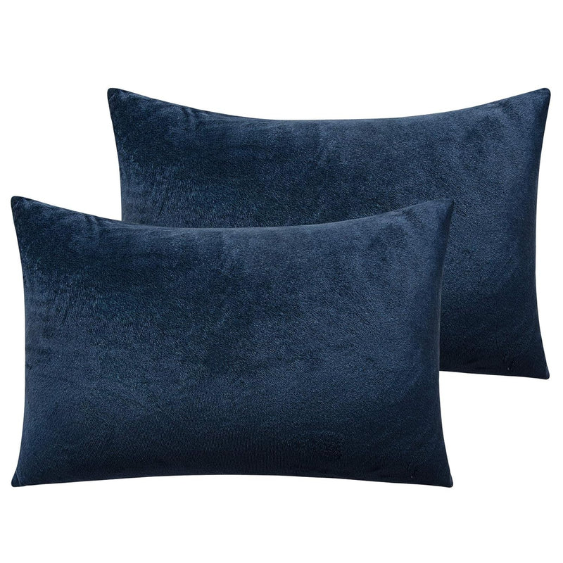 Velvet Soft Solid Color Zipped Toddler Pillowcases, 2 Pack Cozy Luxury Zippere