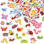 300 Pcs Spring Insect Foam Stickers, Butterfly, Bee & Flower Decals for Kids Crafts