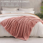Extra Large Soft Fleece Throw Blanket, 50X70 Inches 3D Clouds Stylish Jacquard Throw Blanket For Couch, Cozy, Warm And Lightweight For Winter, Dusty Pink Blanket