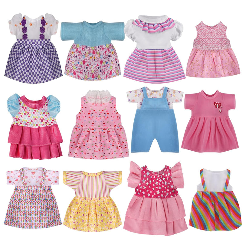 12 Sets Baby Doll Clothes For 12 13 14 Inch Dolls, Alive Doll Clothes Color