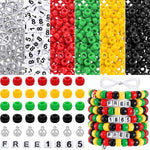 Juneteenth Wristband Making Kit with Pony Beads and Peace Sign