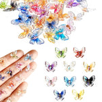 100 Pcs Mini Resin Butterfly Charms, 10 Styles for Dollhouse, Nail Art & DIY Crafts