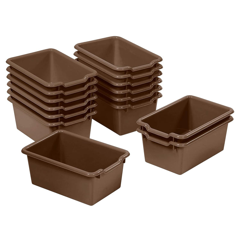 Scoop Front Storage Bin, Multipurpose Organization, Chocolate, 15-Piece