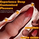 Inflatable Anal Plug Knot Large Dildo, Silicone Knotted Butt Plug Adjustable Thickness Expandable Length Huge Dildo With T Shape Anchor Base, Adult Sex Toys For Men Women Prostate Anal Training