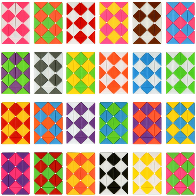 26 Pack 24 Blocks Magic Snake Cube Toy,Fidget Mini Snake Cube Puzzle Toy For K