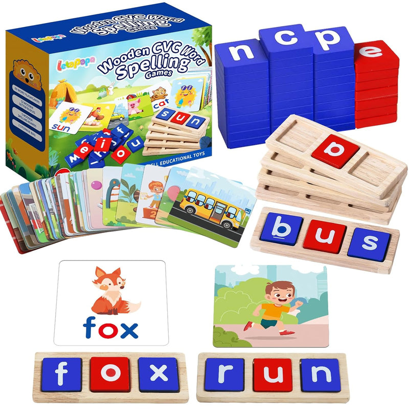 Cvc Word Educational Toy Spelling Games, Preschool Toddler Learning Activit