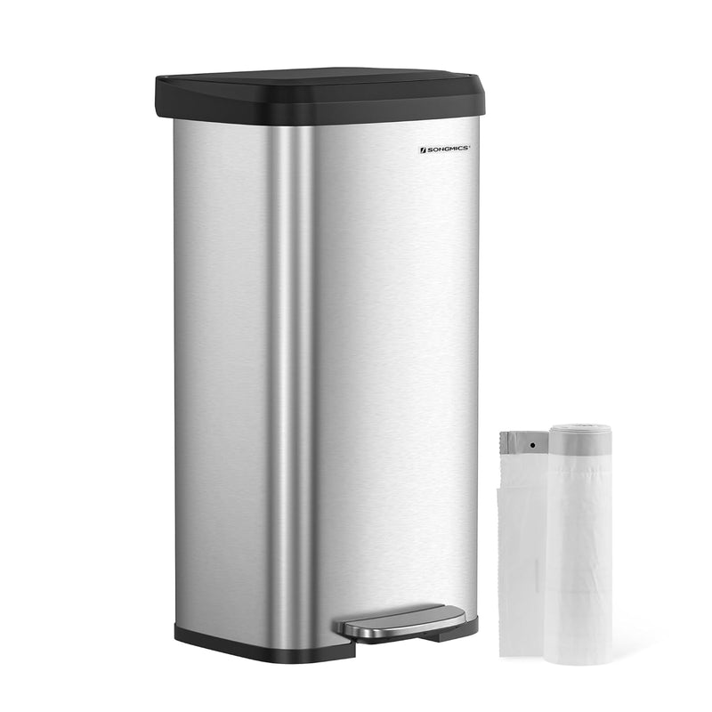 Kitchen Trash Can, 18-Gallon Stainless Steel Garbage Can, With Stay-Open Lid And