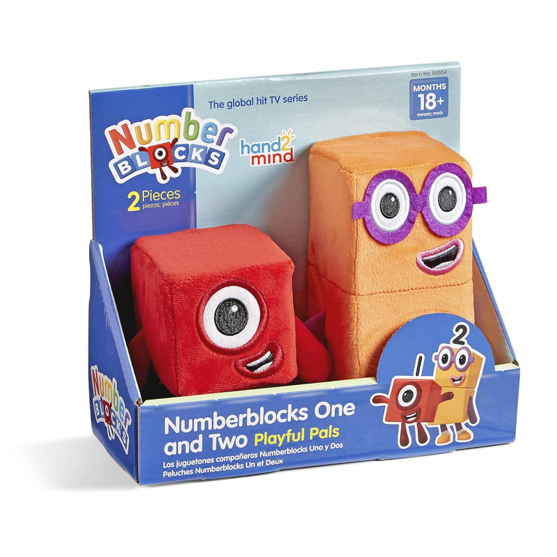 hand2mind Numberblocks One and Two Playful Pals, Small Plush Figure Toys, C