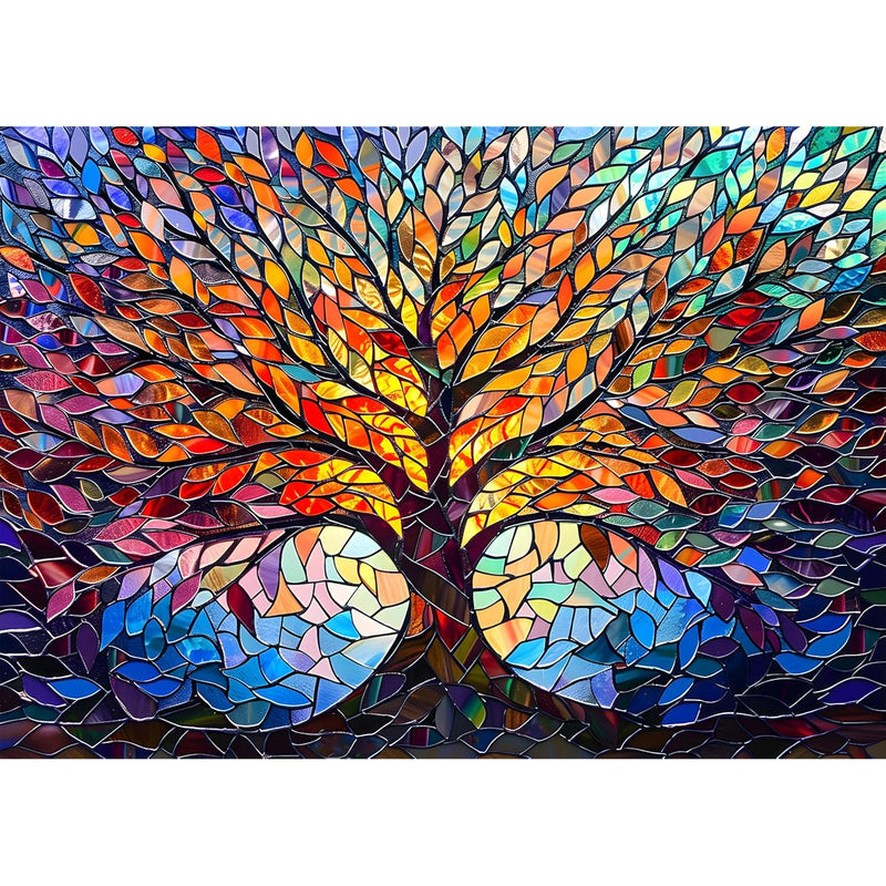Stained Glass Puzzle Tree Of Life Puzzles For Adults 1000 Pieces, Impossibl