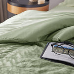 Full Seersucker Comforter Set With Sheets Sage Green Bed In A Bag 7-Pieces All Season Bedding Sets With Comforter, Pillow Sham, Flat Sheet, Fitted Sheet, Pillowcase