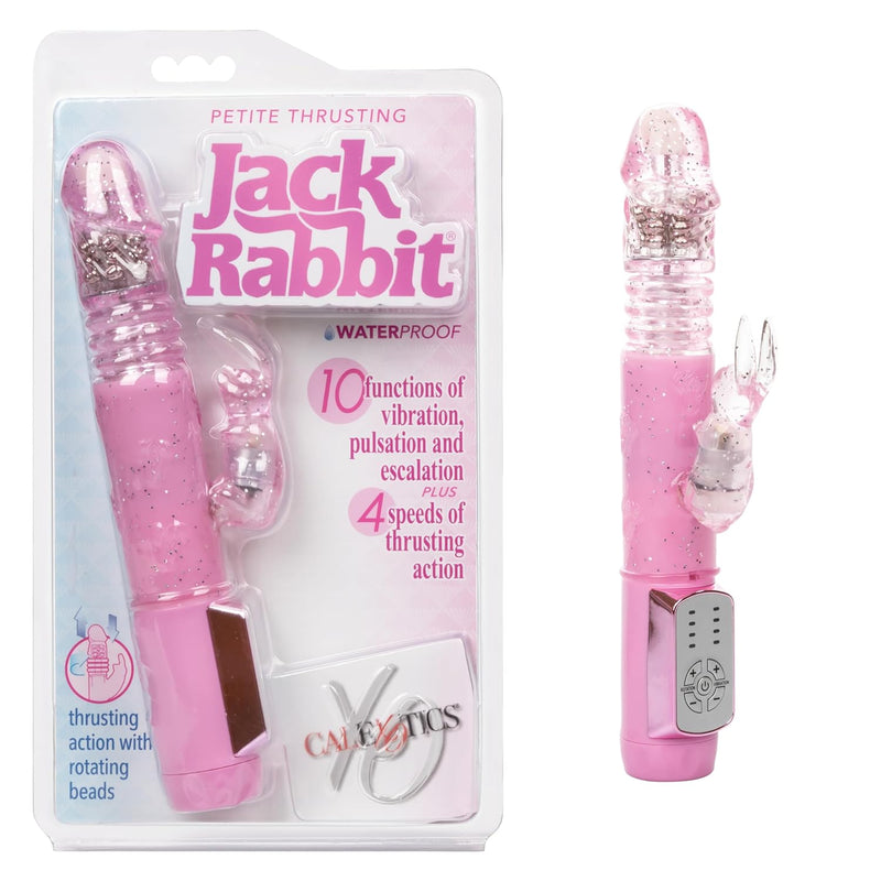 Novelties Petite Thrusting Jack Rabbit Vibrator, Pink