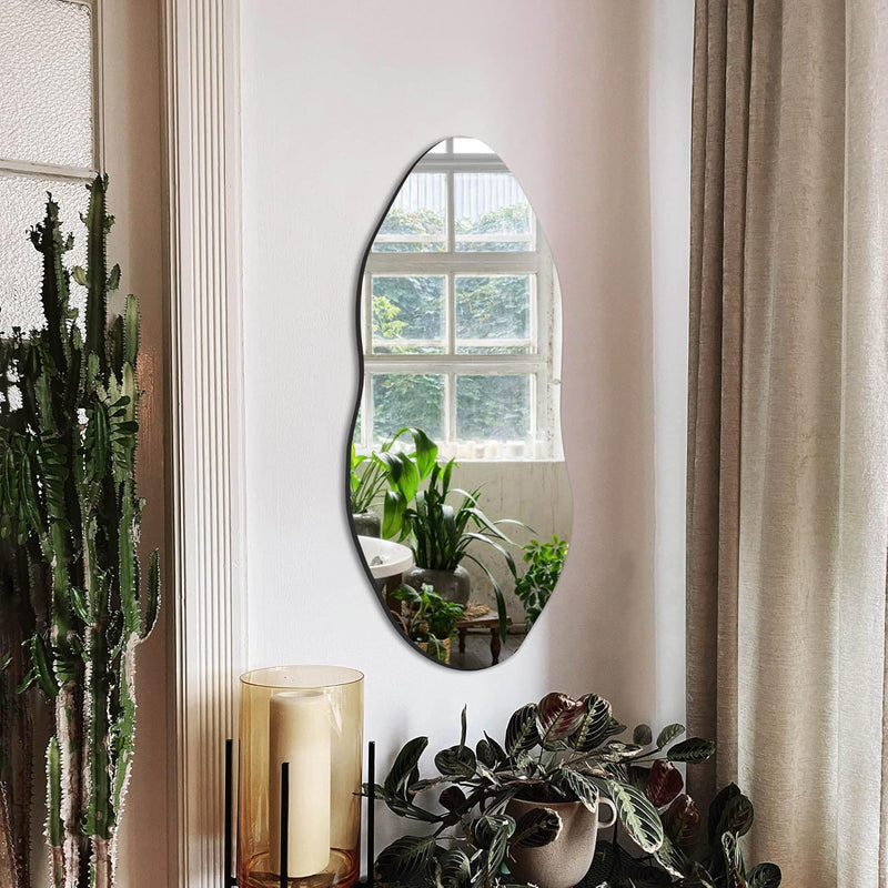 Irregular Wall Mirror For Wall, Entryway, Bedroom, Asymmetrical Mirror With Ho