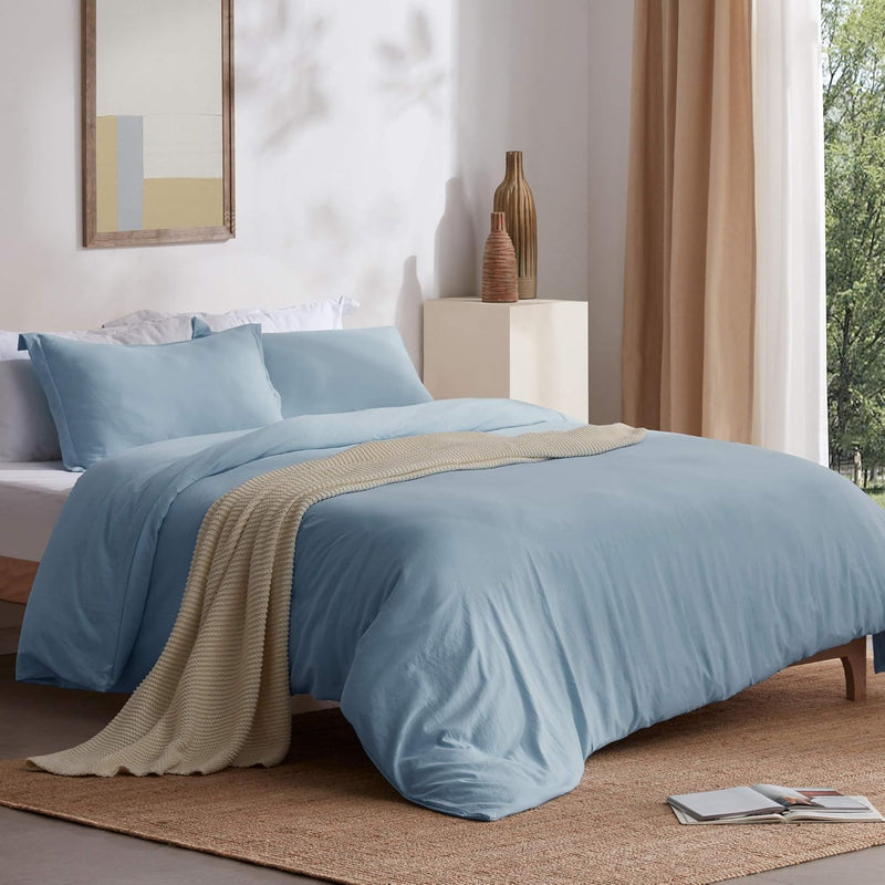Bedding Duvet Cover Set 100% Washed Microfiber Ultra Soft And Breathable Simpl