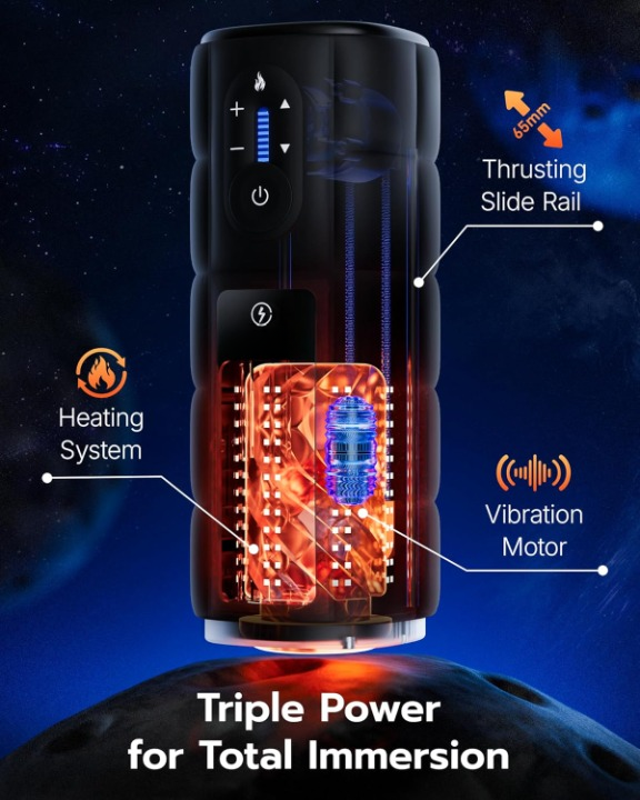 Rechargeable Male Wellness Massager with 65mm Thrusting & Heating