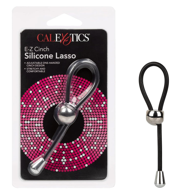 Ez Cinch Silicone Lasso Ring – Enhancer Pleasure Ring Sex Toy - Enhancement Cock Ring - Adult Stimulating Toys For Men And Couples – Black