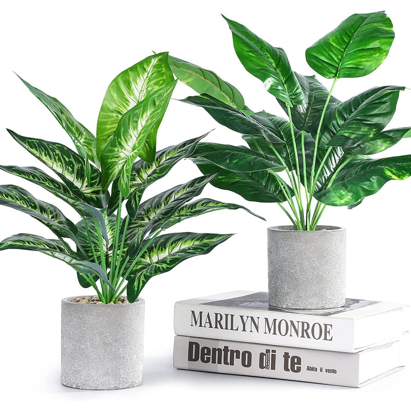 2Pcs 16" Fake Plants Artificial Plants For Farmhouse Bathroom Kitchen Office H