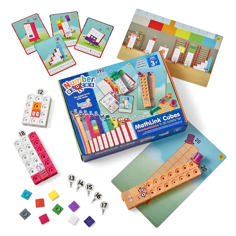hand2mind Numberblocks MathLink Cubes 11-20 Activity Set, 30 Numberblocks A