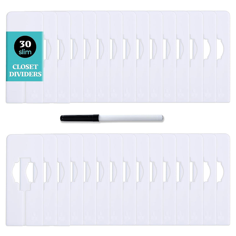 30 Closet Dividers For Hanging Clothes- Rectangle Clothing Size Dividers For Rac
