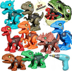 8-Piece Take Apart Dinosaur Building Kit with Toy Drill for Kids Ages 3+