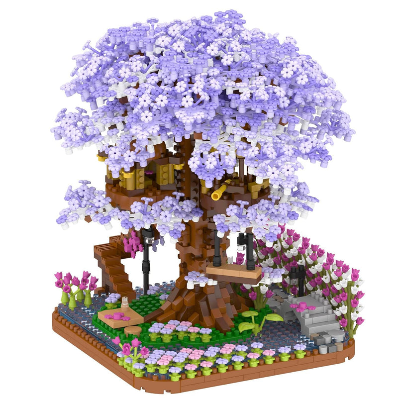 Cherry Blossom Bonsai Tree Building Set, Flowers Tree House Model Sets For