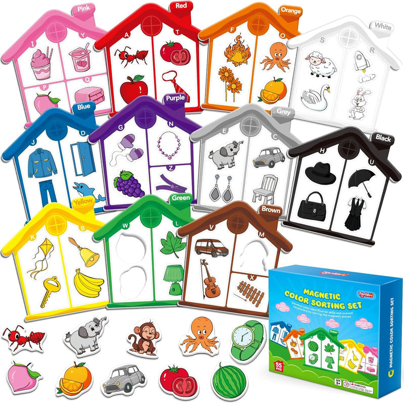 Magnetic Color Sorting Toys Alphabet Games Learning ABC Letter Recognition