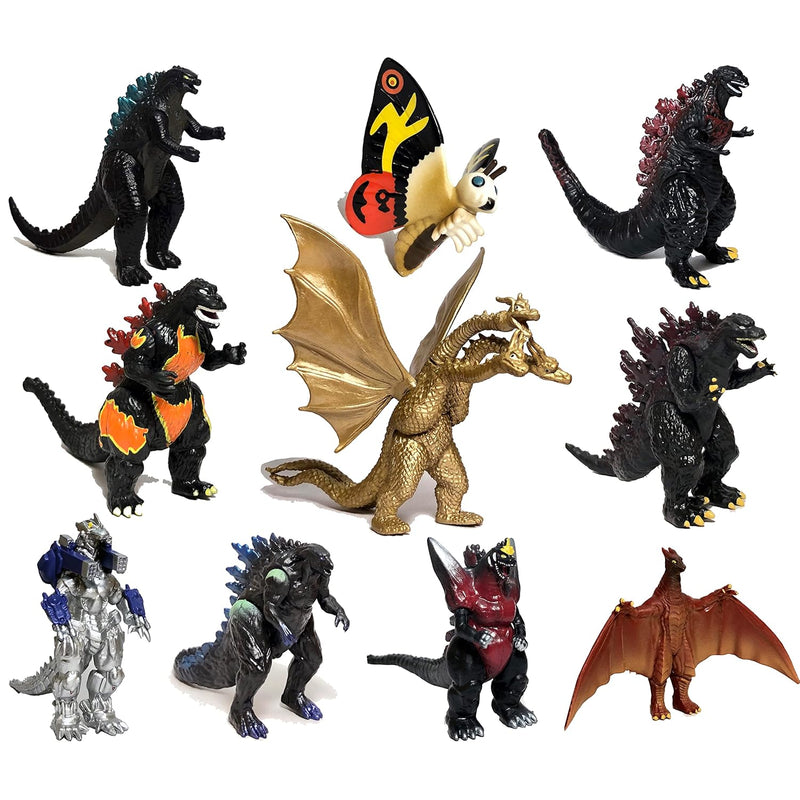 TwCare Set of 10 Godzilla Toys, Movable Joint Action Figures, King of The M