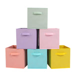 Fabric Storage Bins 6 Pack Fun Colored Durable Storage Cubes With Handles Foldab