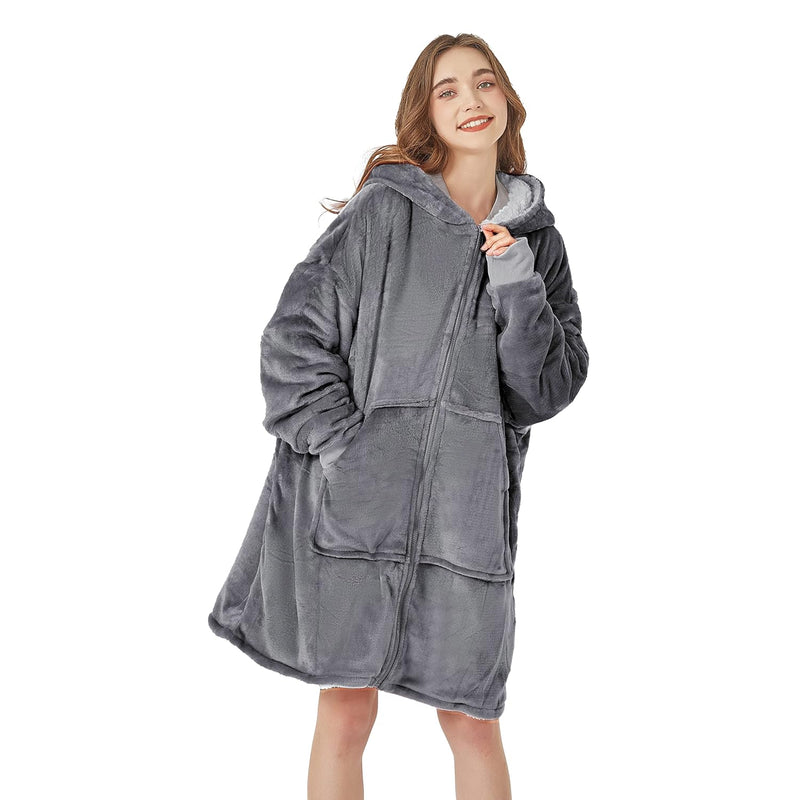Wearable Blanket For Women And Men, Oversized Sherpa Blanket Sweatshirt Hoodie