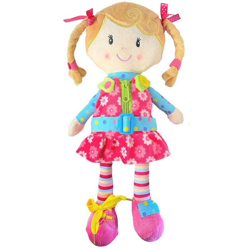 Sugar Snap Plush Learn To Dress Doll For Toddlers 15" Doll For 2 Year Old G