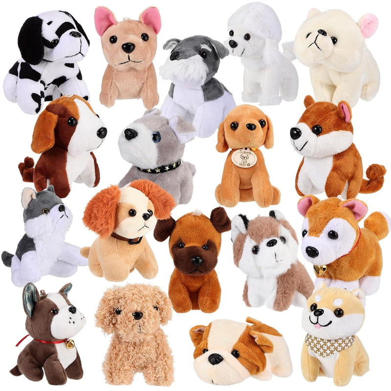 Aoriher 18 Pcs Mini Plush Dog Bulk Puppy Stuffed Animals Small Stuffed Dogs