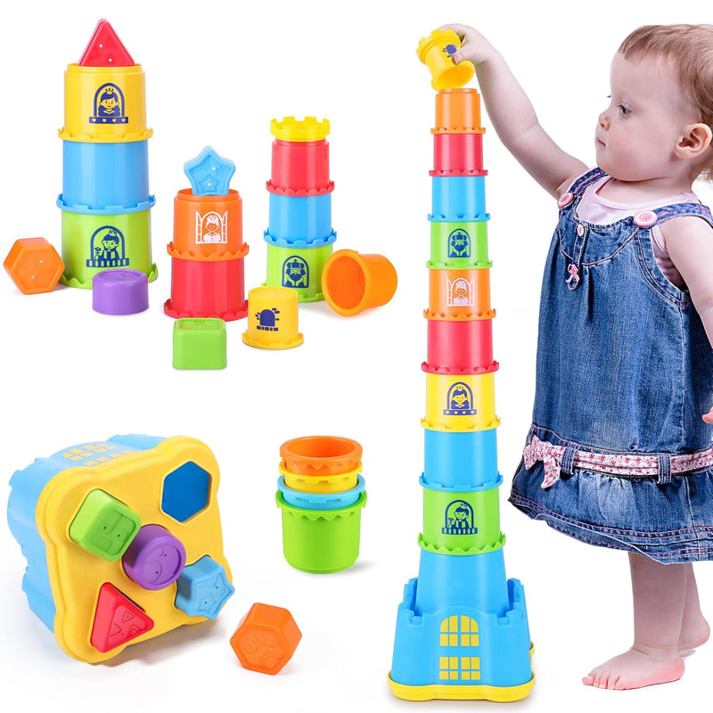 iPlay, iLearn Baby Stacking Toys, Toddler Nesting Stack Cups, Infant Stacka