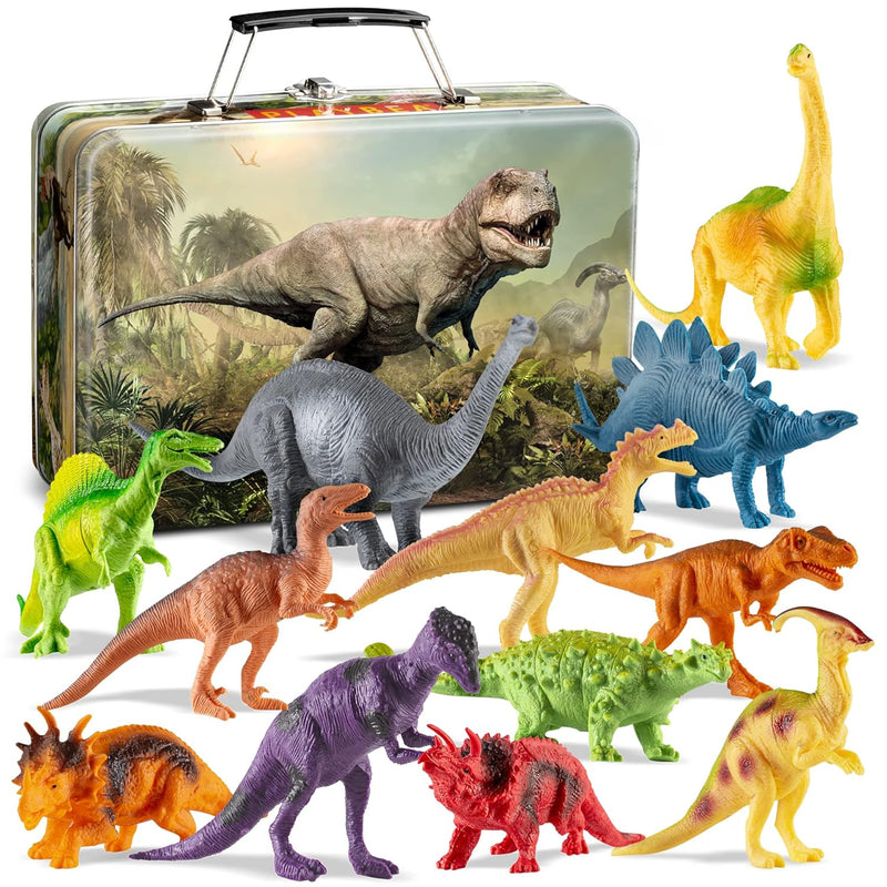 Dinosaur Toys For Kids 3 5 12 Realistic Small Dinosaur Figures With Storage