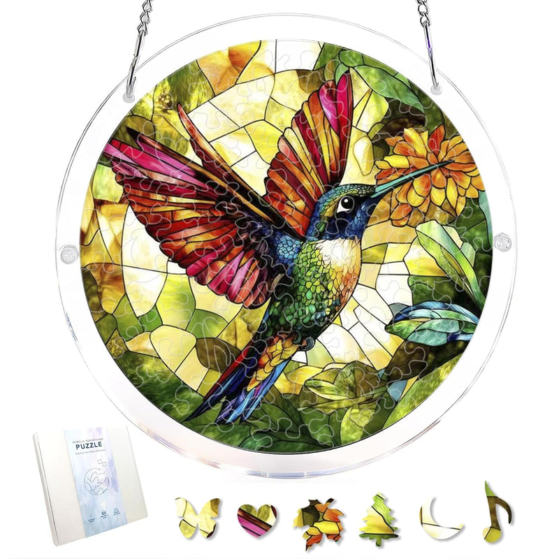 Hummingbird Suncatcher Puzzle for Adults, Acrylic Window Hanging Decoration