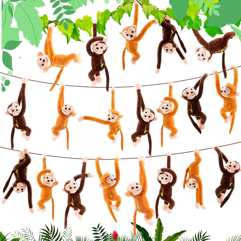 20 Pack 18 Inch Hanging Monkey Stuffed Animal Toys Bulk Lifelike Cute Plush Ha
