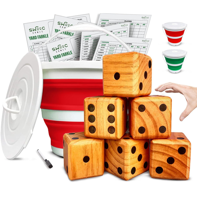 SWOOC Games - Yardzee, Farkle & 20+ Games - Classic Red Shaker Edition (All
