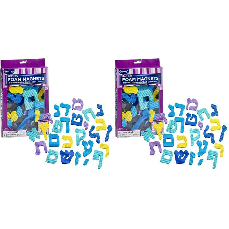 Hebrew Alphabet Magnet Set for Kids, Alef Bet Educational Toys, 2 Pack