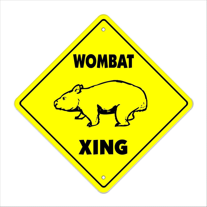 Wombat Crossing Sign Zone Xing | Indoor/Outdoor | 12" Tall Plastic Sign Animal