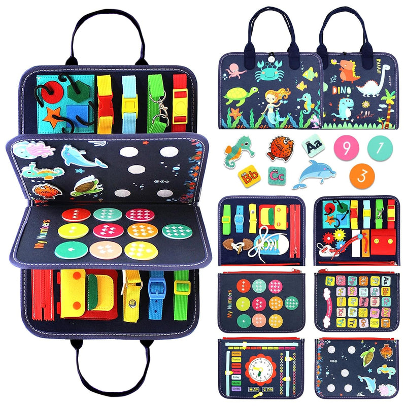 Busy Board Montessori Toy For 1 2 3 4 Years Old, Educational Activity Senso