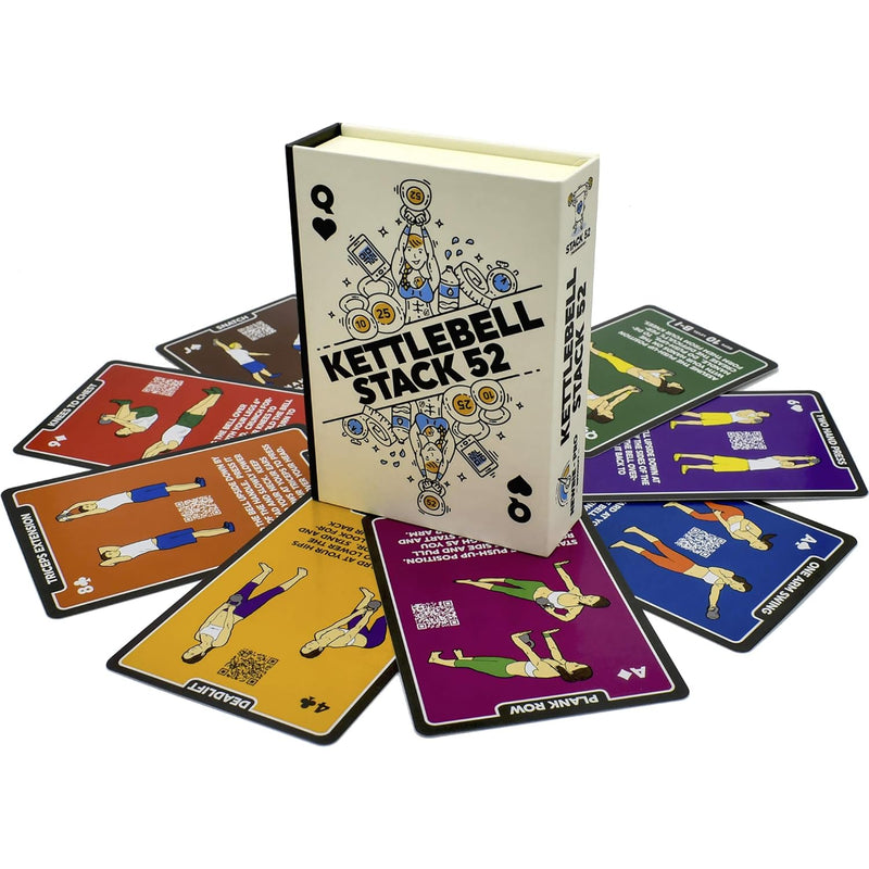 Kettlebell Exercise Cards. Workout Playing Card Game. Video Instructions Inclu