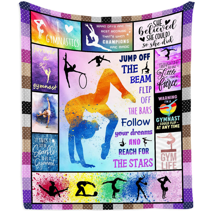 Gymnastics Gifts Blanket 50"X40" - Gymnastic Gifts For Girls - Gymnastics Room