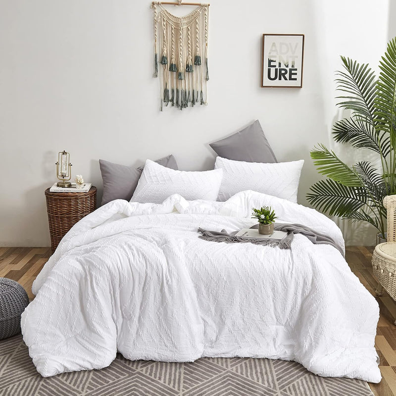 White Comforter Queen Size Boho Comforter Set Full Size White Tufted Jacquard