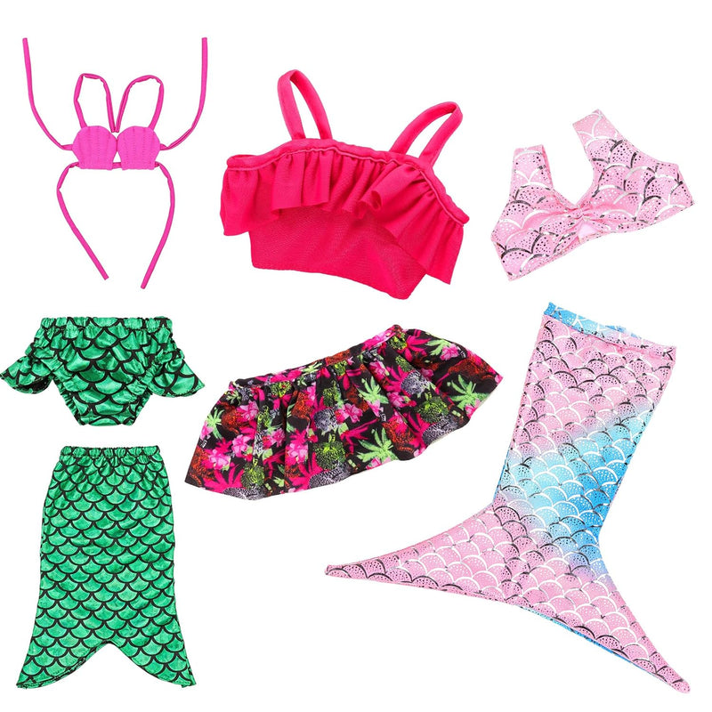 18 Inch Doll Clothes Accessories 3 Sets Princess Mermaid Tail Outfits Dress