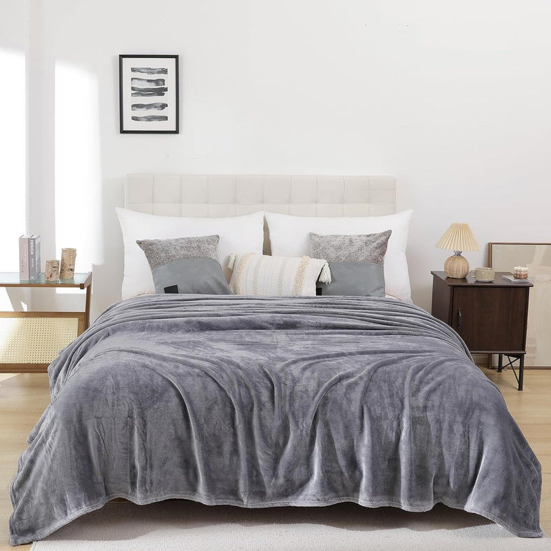 Lightweight Soft Bed Blanket King Size - Luxury Warm Fleece Blanket For Travel
