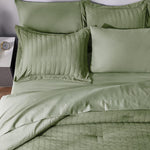 Full Seersucker Comforter Set With Sheets Sage Green Bed In A Bag 7-Pieces All Season Bedding Sets With Comforter, Pillow Sham, Flat Sheet, Fitted Sheet, Pillowcase