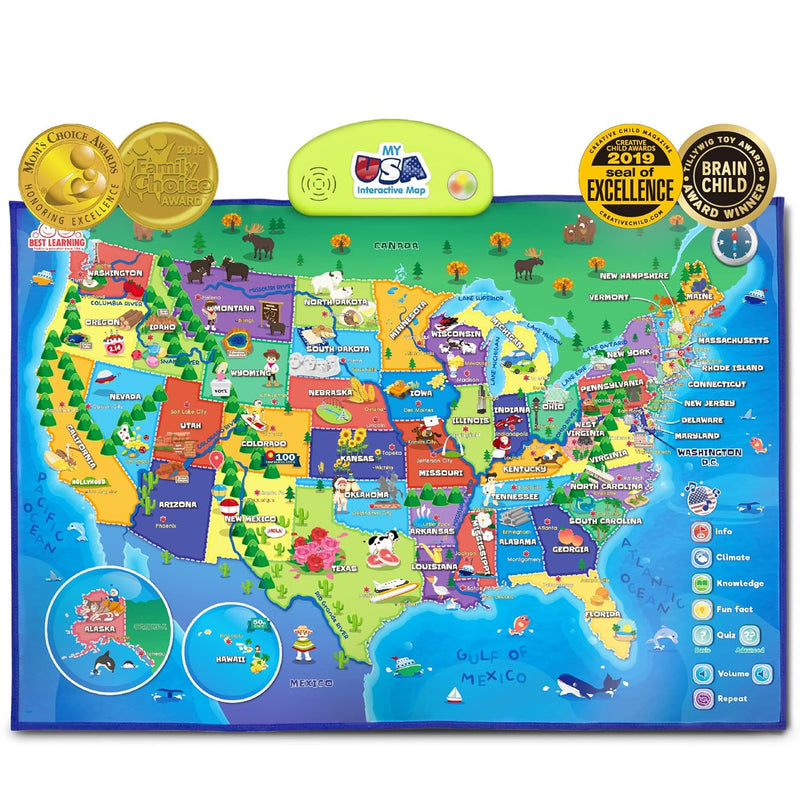 I Poster My Usa Interactive Map Educational Smart Talking Poster Toy For Ki