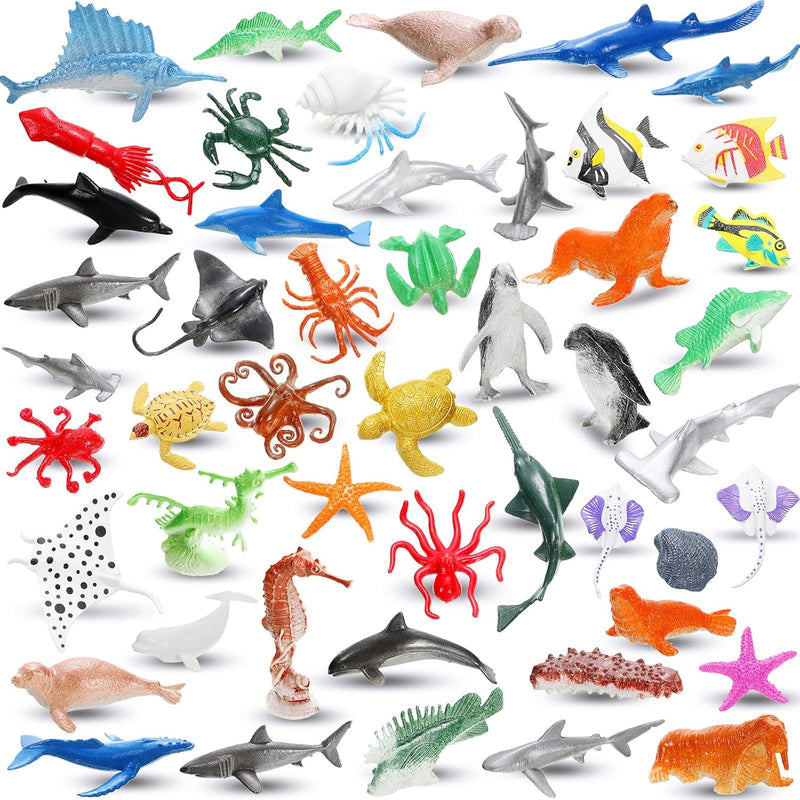 96 Pieces Ocean Sea Animals Toys Plastic Animal Toys Realistic Marine Anima
