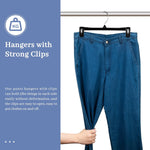 Black Pants Hangers 50 Pack, 12 Inch Skirt Hangers with Non-Slip Big Clips and 360° Swivel Hook, Heavy Duty Slim Plastic Pants Hangers, Space Saving Clip Hangers for Pants, Skirts, Shorts