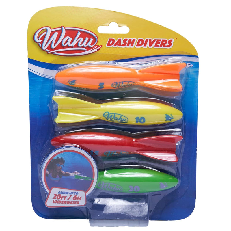 Dash Divers Pool Diving Toy Set With 5" Diving Sticks Marked With Points, 4